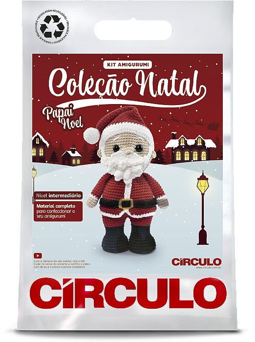 Kit Amigurumi - Coleção Natal - Papai Noel