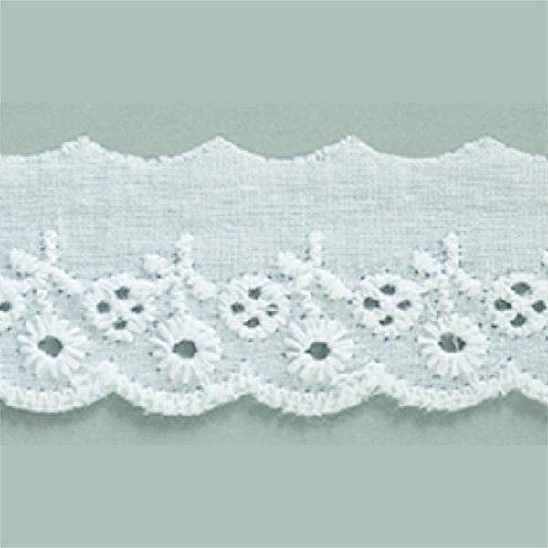 Bordado Inglês Arte Punto BA004 2,5cm Branco 13,7m