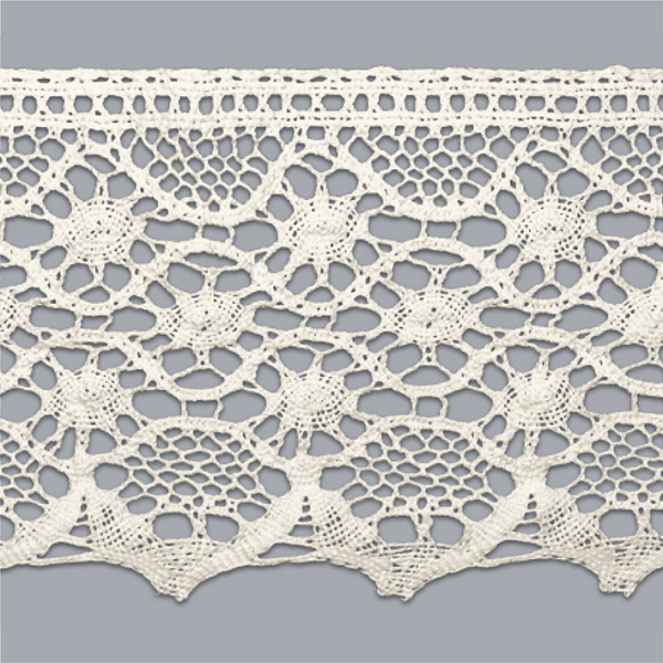 Renda de Algodão 9,7 cm ArtePunto RA012- Cor- 084 Cru Peça c/ 10 mt