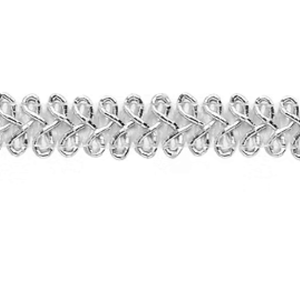 Galão Passamanaria Ref:Galao-93 Cor-Prata 10mm Com 20mt