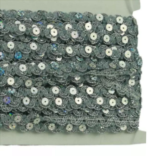 Galão Passamanaria Ref:Galao-54 Cor-300- Prata 10mm Com 20mt