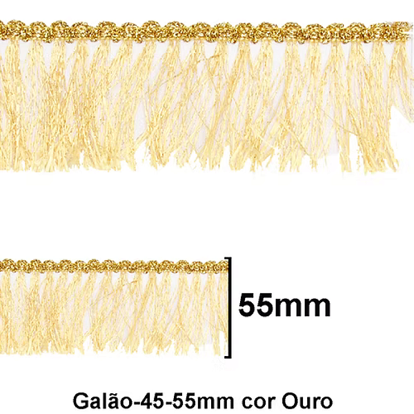 Galão Passamanaria Ref:Galao-45 Cor-Ouro 55mm Com 20mt