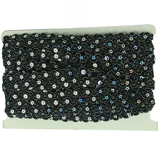 Galão Passamanaria Ref:Galao-54 Cor-310-Preto 10mm Com 20mt