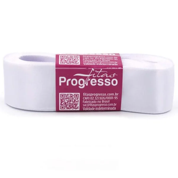 Fita de Cetim CF007 30mm- Cor 201 Branco c/ 10metros