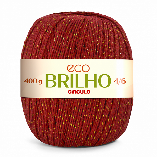 Barbante Eco Brilho Circulo 4/6 400g 3581- Cor-Pimenta Ouro