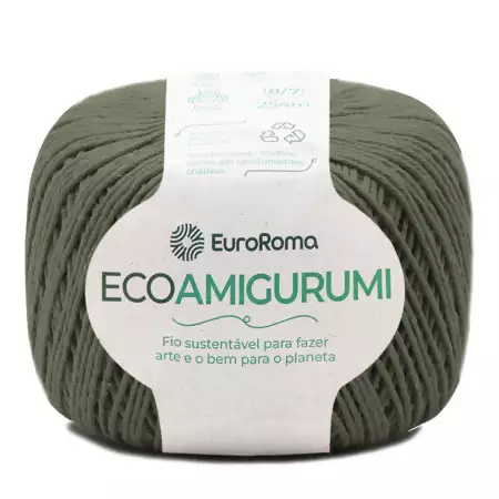 Fio Ecoamigurumi EuroRoma 254mts Cor - 805- Verde Militar