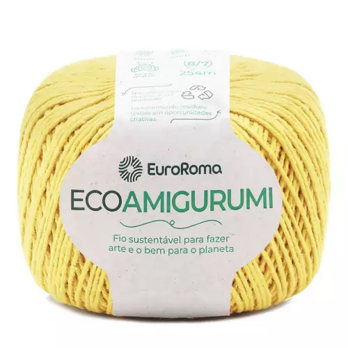 Fio Ecoamigurumi EuroRoma 254mts Cor - 450- Ouro