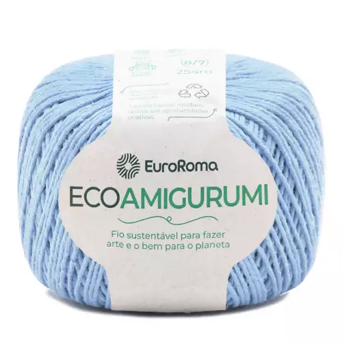 Fio Ecoamigurumi EuroRoma 254mts Cor - 900- Azul Bebê