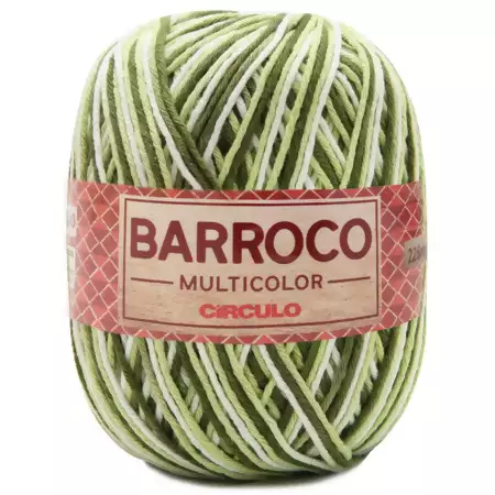 Barbante Barroco Multicolor 200g Cor-9391- Babosa Mescla Verde Escuro