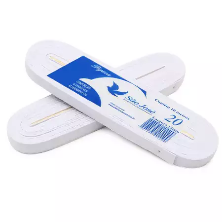 Elástico São José Pigeon nº20 Branco 13mm com 10mts