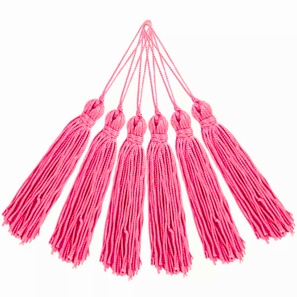 Pingente Pompom Tassel 7cm Cor-140-Chiclete c/ 10 unidades