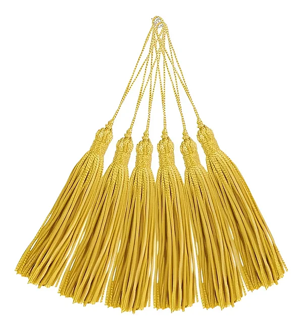 Pingente Pompom Tassel 7cm Cor-115-Dourado c/ 10 unidades