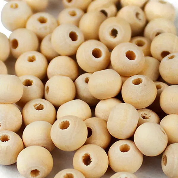 Contas de Madeira 14mm Cor-Natural 480g