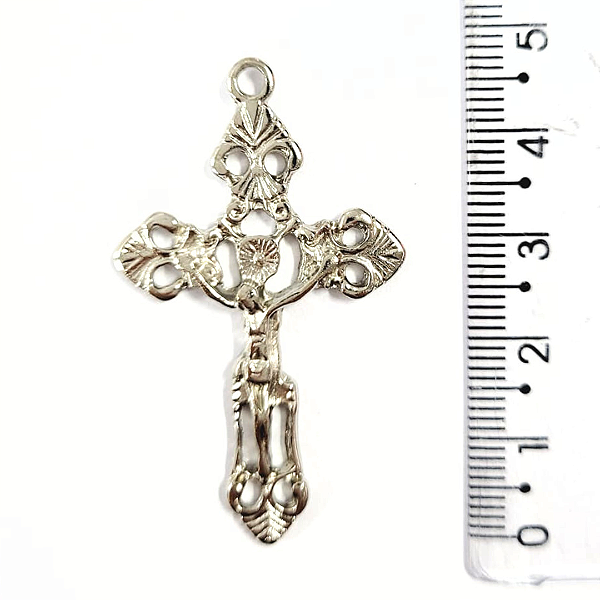 Pingente Cruz Fundição Cor-Níquel Unidade Ref 2926
