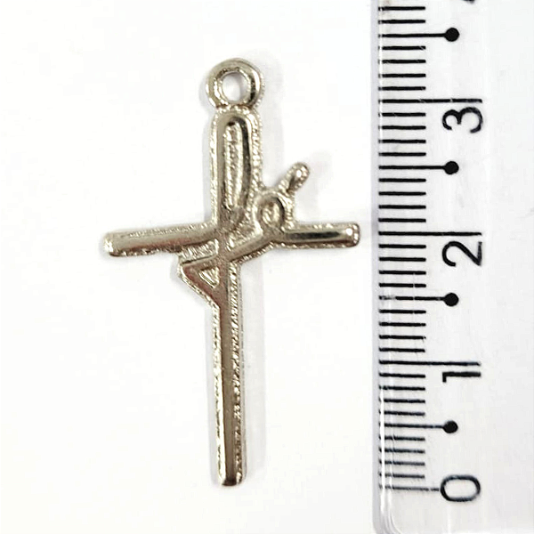Pingente Cruz Fundição Cor-Níquel Unidade Ref 2930