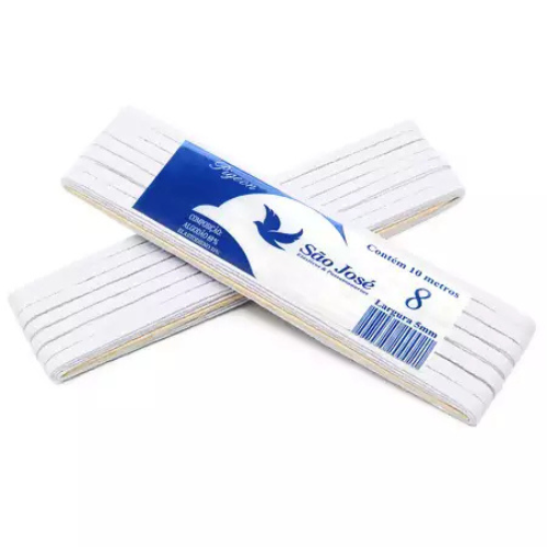 Elástico São José Pigeon nº08 Branco 05mm 10mts