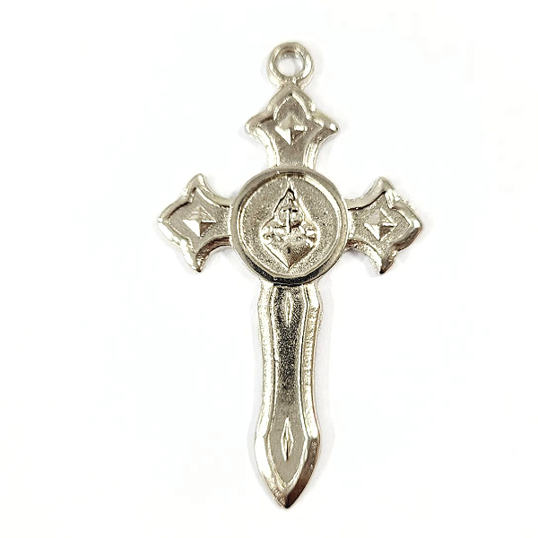 Pingente Cruz Fundição Cor-Níquel Unidade Ref 2932