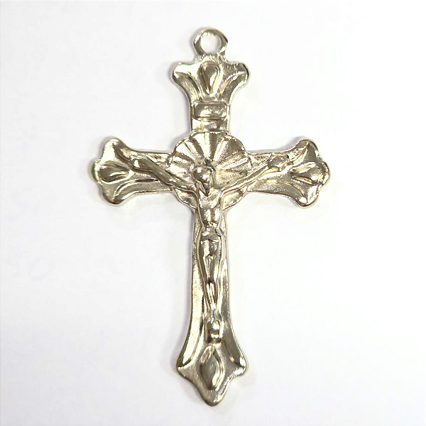 Pingente Cruz Fundição Cor-Níquel Unidade Ref 2935