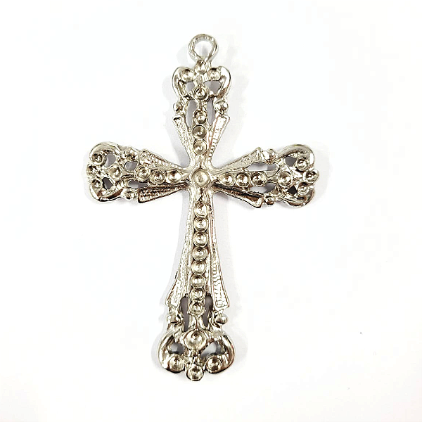 Pingente Cruz Fundição Cor-Níquel Unidade Ref 2936