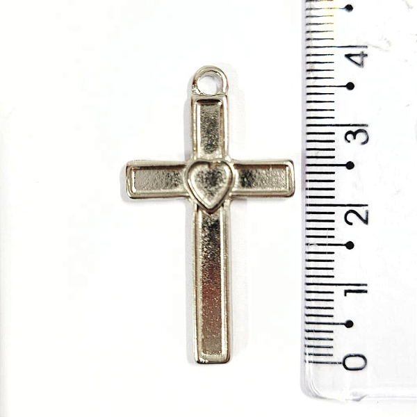 Pingente Cruz Fundição Cor-Níquel Unidade Ref 2937