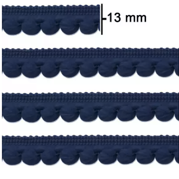 Fita Grelot Pompom São José Ref.7875 13mm Cor 7 Azul Marinho 20m