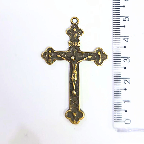 Pingente Cruz Fundição Cor-Ouro Velho Unidade Ref 2935