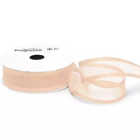 Fita de Voal com Bordas Acetinada ZC 005 Progresso 22mm Cor 311- Champagne