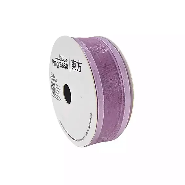 Fita de Voal com Bordas Acetinada ZC 005 Progresso 22mm Cor 344- Rose