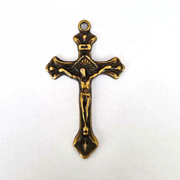 Pingente Cruz Fundição Cor-Ouro Velho Unidade Ref 2965