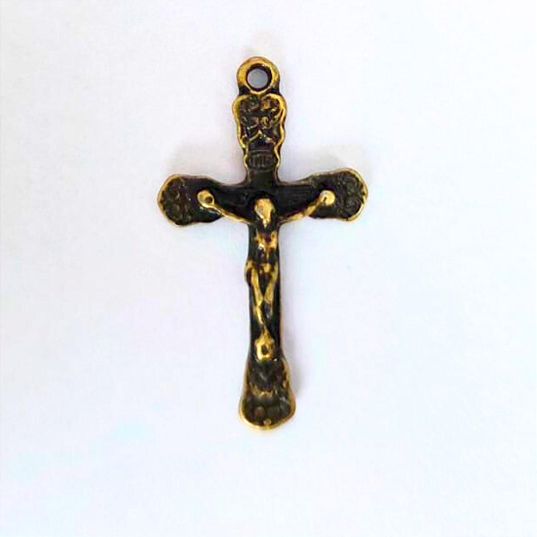 Pingente Cruz Fundição Cor-Ouro Velho Unidade Ref 2970
