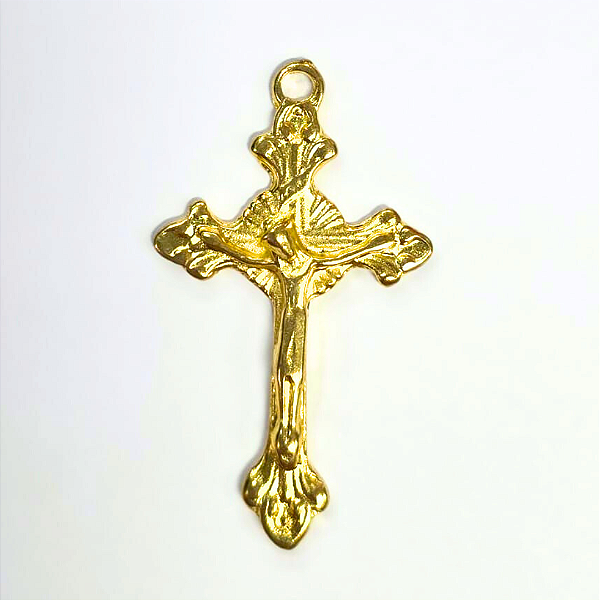 Pingente Cruz Fundição Cor-Dourado Unidade Ref 2952