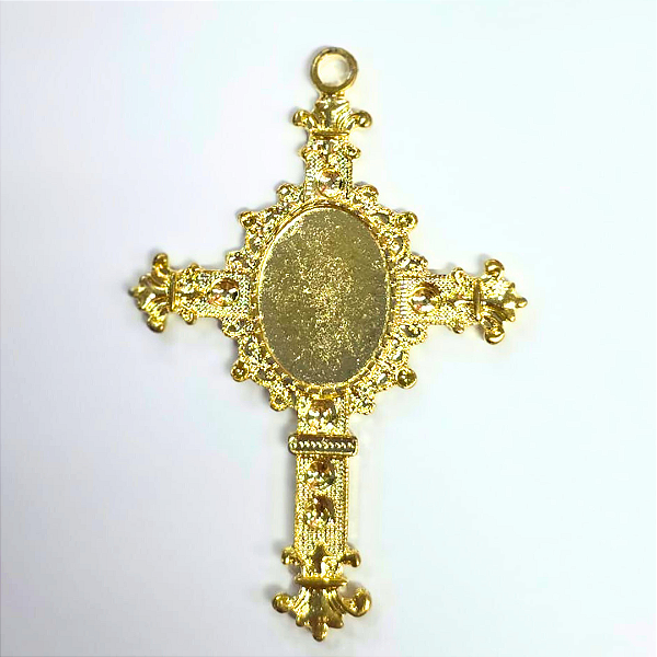Pingente Cruz Fundição Cor-Dourado Unidade Ref 2963
