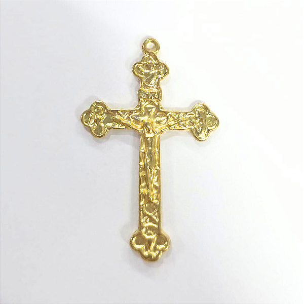 Pingente Cruz Fundição Cor-Dourado Unidade Ref 2927