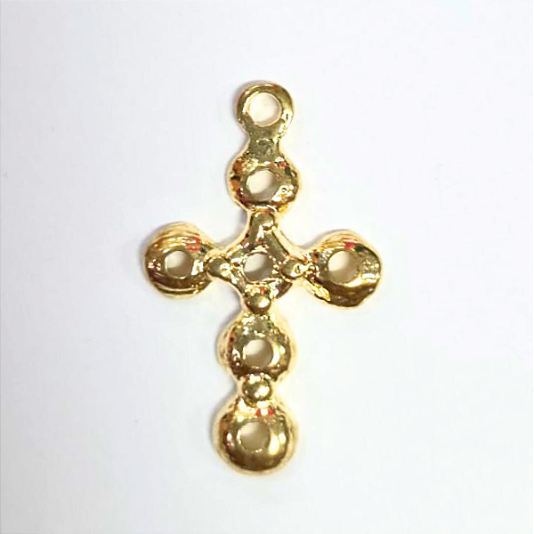 Pingente Cruz Fundição Cor-Dourado Unidade Ref 2957