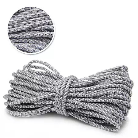 Cordão São Francisco Metalizado São José Ref.002/15 6mm com 10mts Cor-22 Prata