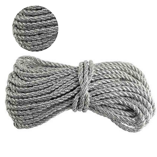 Cordão São Francisco Metalizado São José Ref.003/20 com 10mts Cor-22 Prata