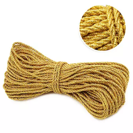 Cordão São Francisco Metalizado São José Ref.001/06 3,5mm com 20mts Cor-23 Ouro