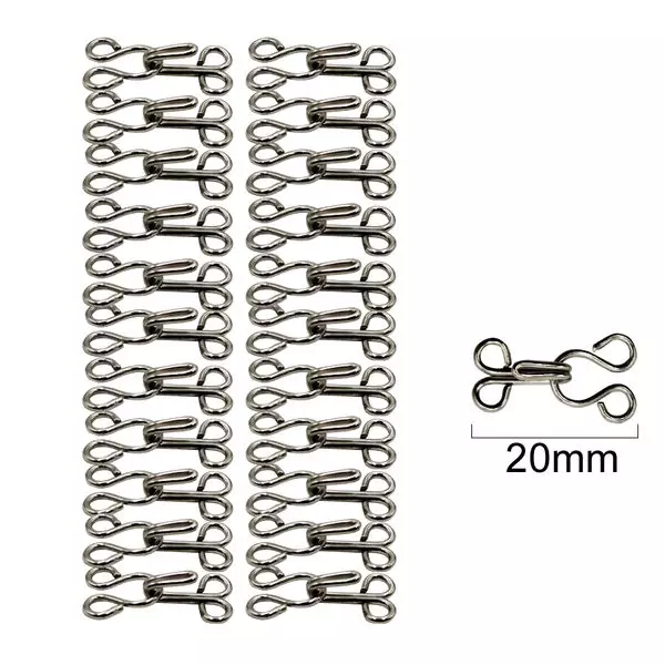 Colchete Gancho n°4-20mm-c/ 24 Unidades-Cor-Niquel Ref.Ut.229