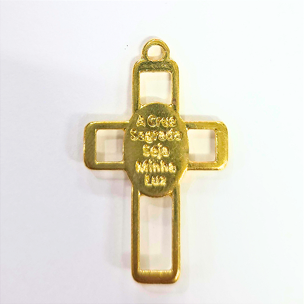 Pingente Cruz Fundição Com Dois Lados Cor-Dourado Unidade Ref 2940