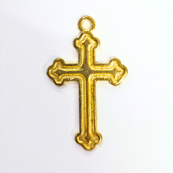 Pingente Cruz Fundição Cor-Dourado Unidade Ref 2961