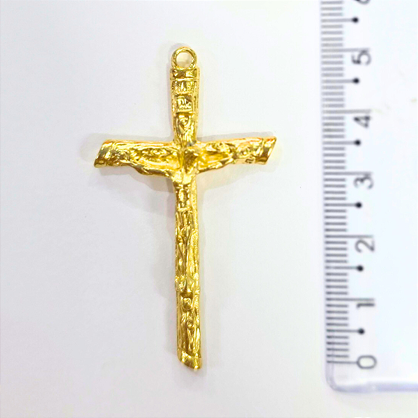 Pingente Cruz Fundição Cor-Dourado Unidade Ref 2938