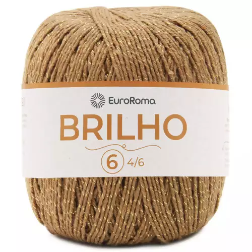 Barbante EuroRoma Brilho Ouro n°6 400g Cor -1110 Bege