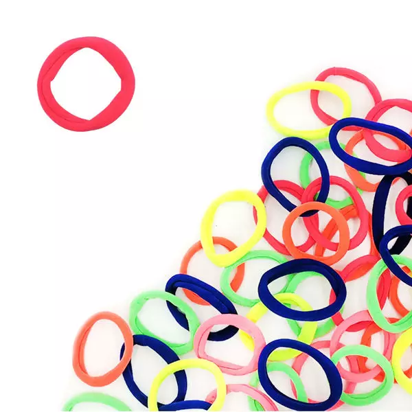 Elástico de Cabelo Xuxinha Sortidas Fluorescente c/ 100 unidades