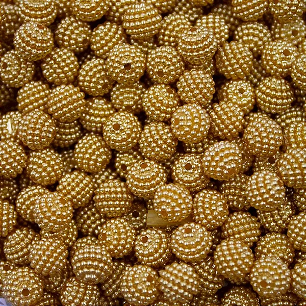 Perola Craquelada Passante 10mm Abs com 50g Cor 111- Dourado