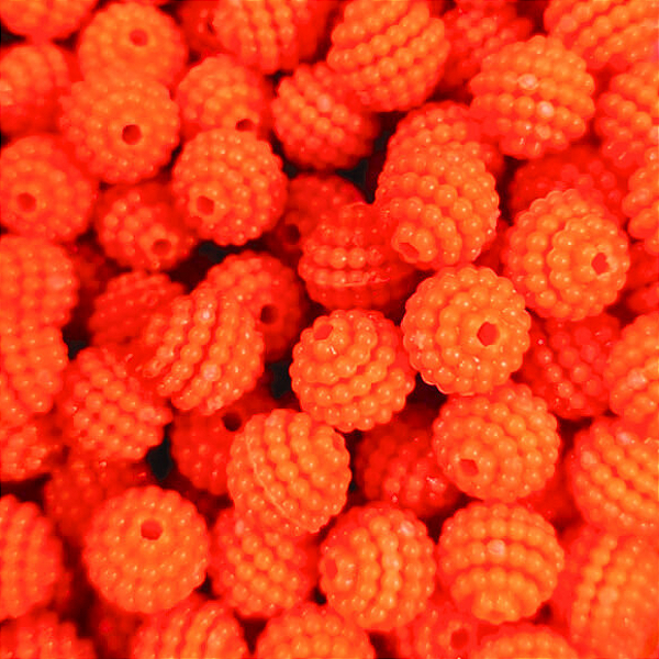 Perola Craquelada Passante 10mm Abs com 50g Cor 01-Laranja Neon