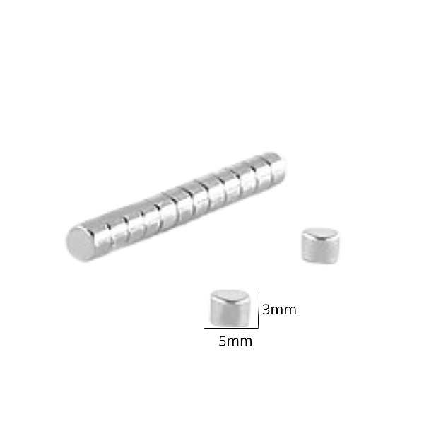 Imã 5x3mm Kit com 50 unidades Cor Prata
