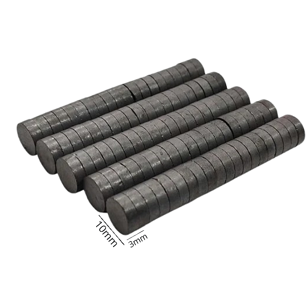 Imã 10x3 mm Cor Preto - 100 Unidades