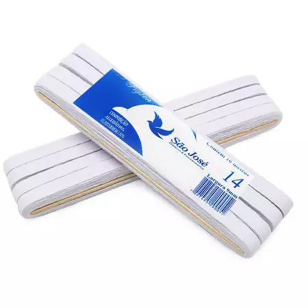 Elástico São José Pigeon nº14 Branco 09mm 10mts