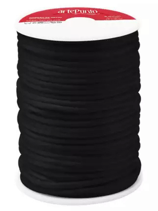 Cordão de Cetim Arte Punto 4mm 100m Cor 016 Preto