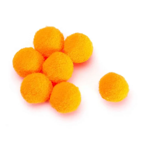 Pompom Solto 10mm-Cor-23 Laranja Neon-Com 100 unidades